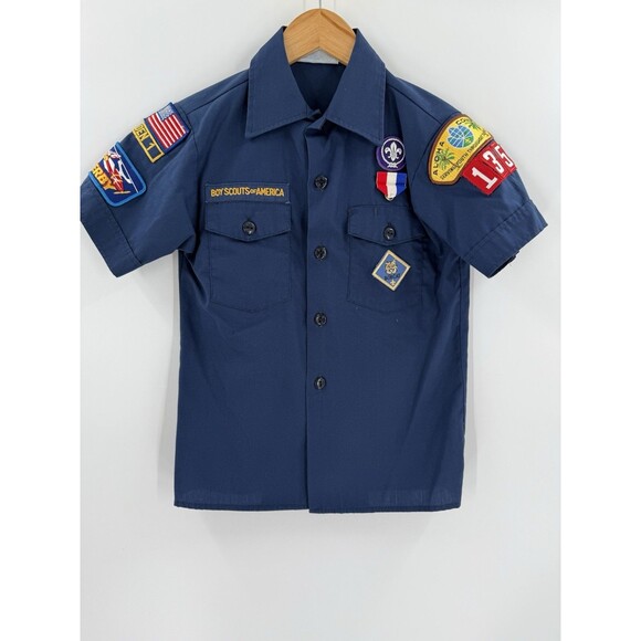 Vintage USA MADE Boy Scouts Shirt YOUTH MEDIUM Cub Scout Short Sleeve Outdoor - Picture 6 of 12